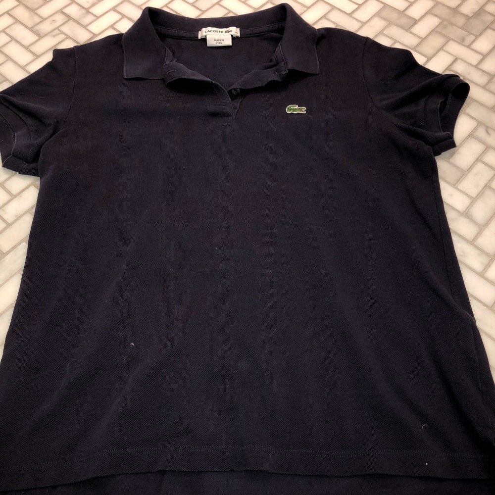 Women’s navy Lacoste polo